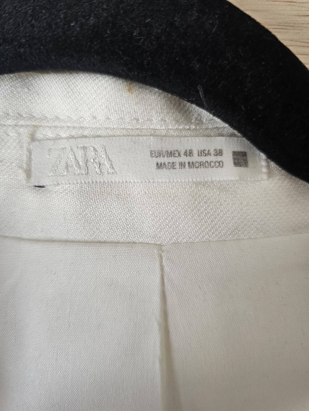 ZARA Men Off-White Linen Blend Double Breasted Blazer Jacket NWT Size 48 / US 38 - Picture 6 of 14